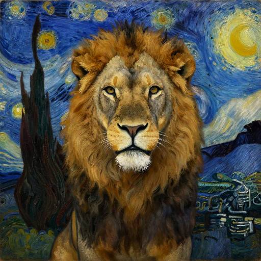 Van Gogh-Style Lion and Goonies Monster