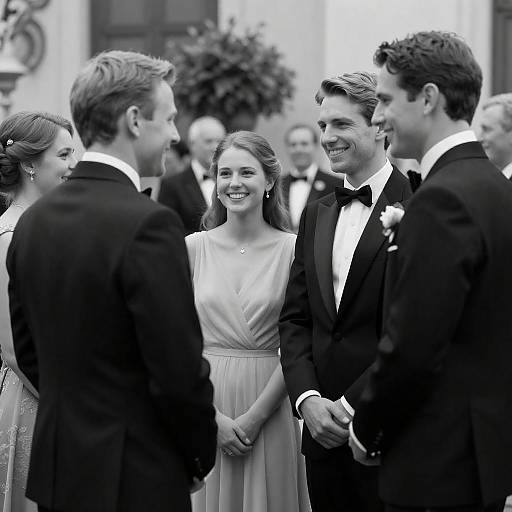 Elegant Formal Gathering in Black-and-White