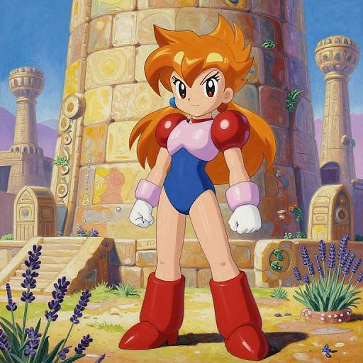 Samus Aran Amid Ancient Ruins
