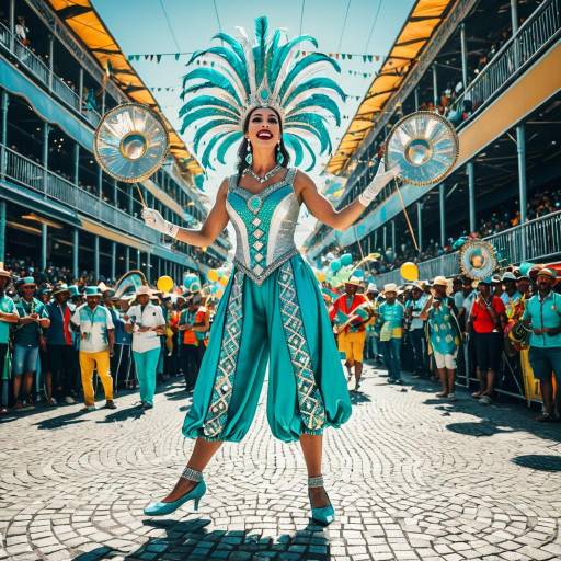 Elegant Female Juggler at Rio Carnival
