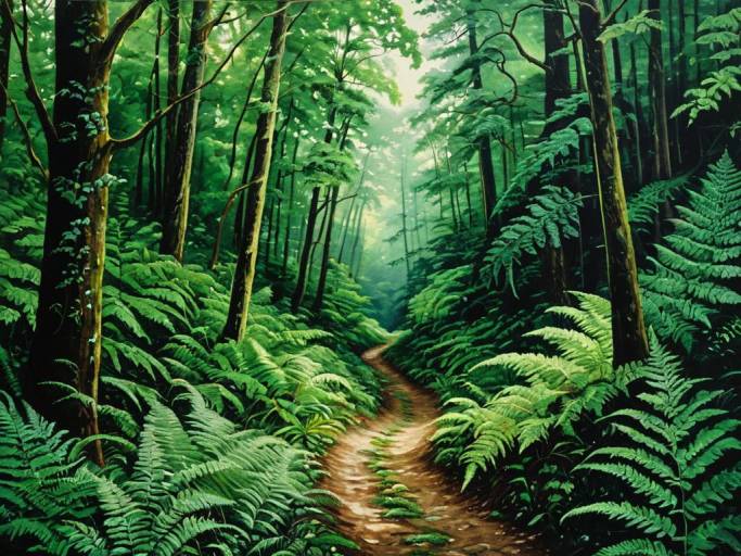 Serene Emerald Forest Path Wallpaper