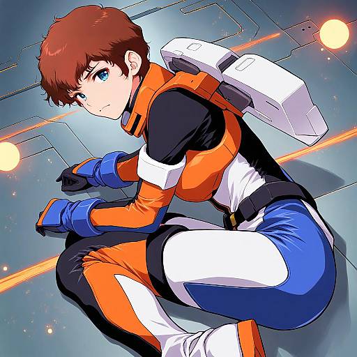 Illustration of Amuro ray, gundam in the style of Ooranokohaku