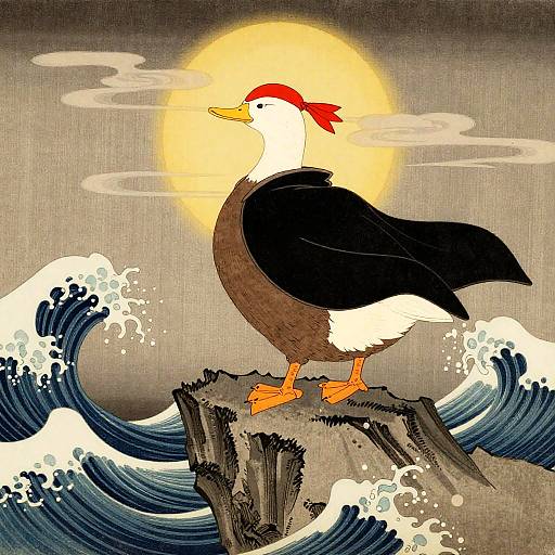 Heroic Duck Samurai Ukiyo-e