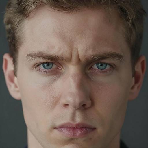 Intense Close-Up of a Man's Face