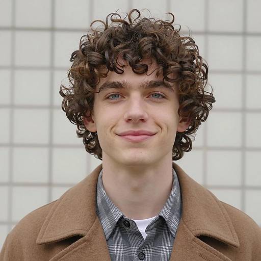 Portrait of a Young Man with Curly Hair