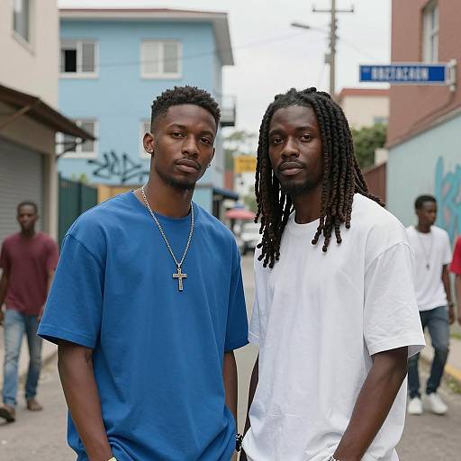 Urban Alley Scene with Two Men