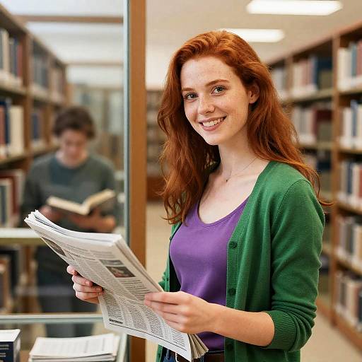 Cheerful Librarian in Vibrant Colors