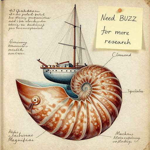 Voynich-Style Nautilus Underwater Ship Diagram