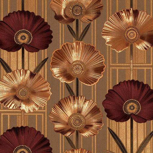 Art Deco Poppy Textile Pattern