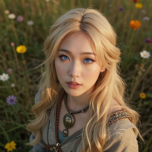 Hyper-Realistic East Asian Viking Portrait