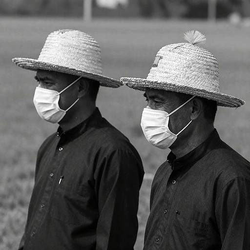 Profile Portraits of Men in Straw Hats
