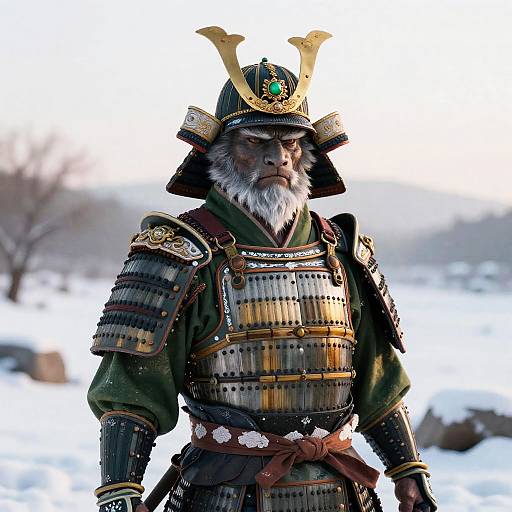 Hyper-Realistic 3D Samurai Beast Portrait