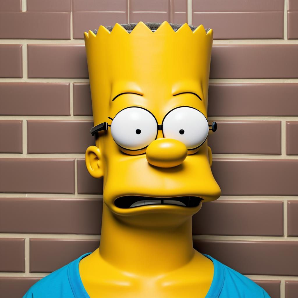 Humorous Mugshot of Bart Simpson