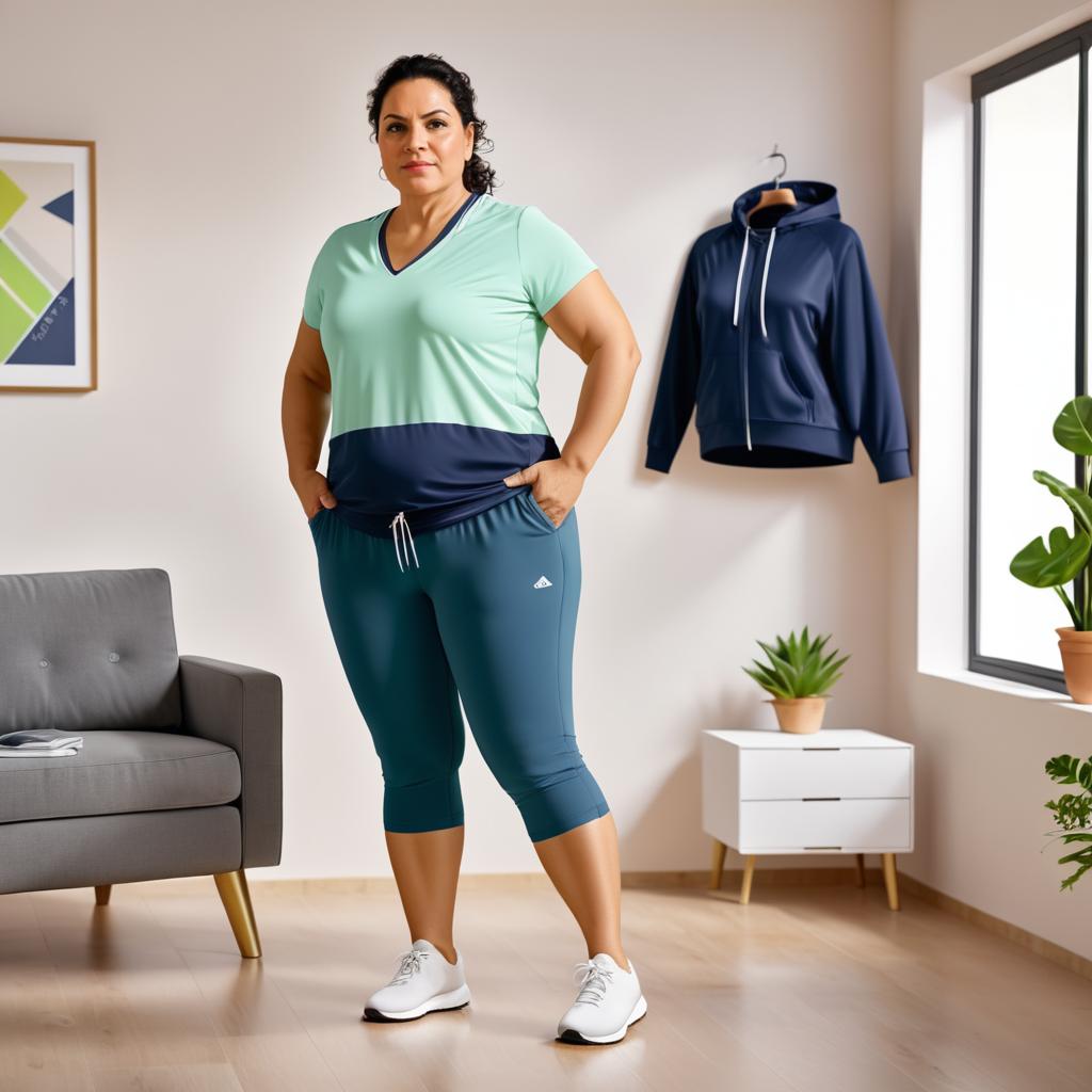 Realistic Home Sportswear Dressing Scene