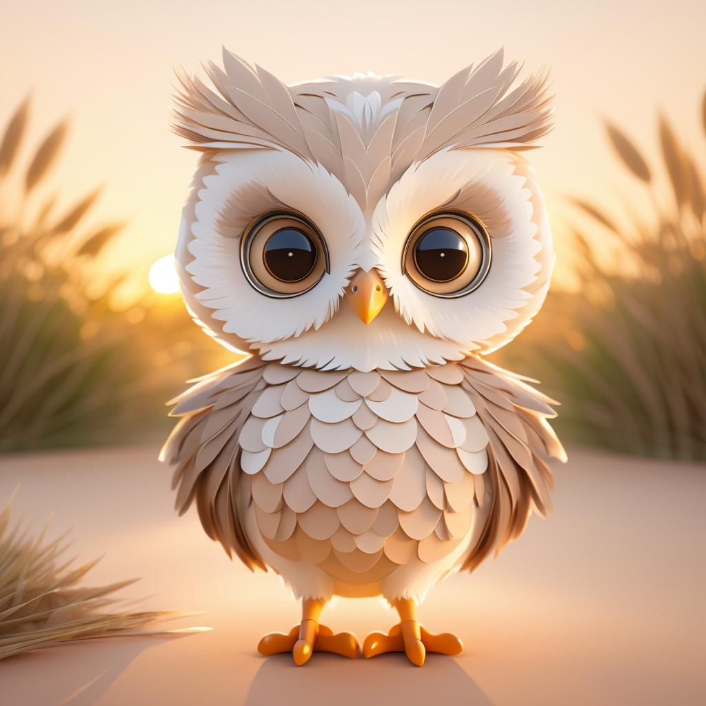 Charming Flapper Baby Owl Illustration