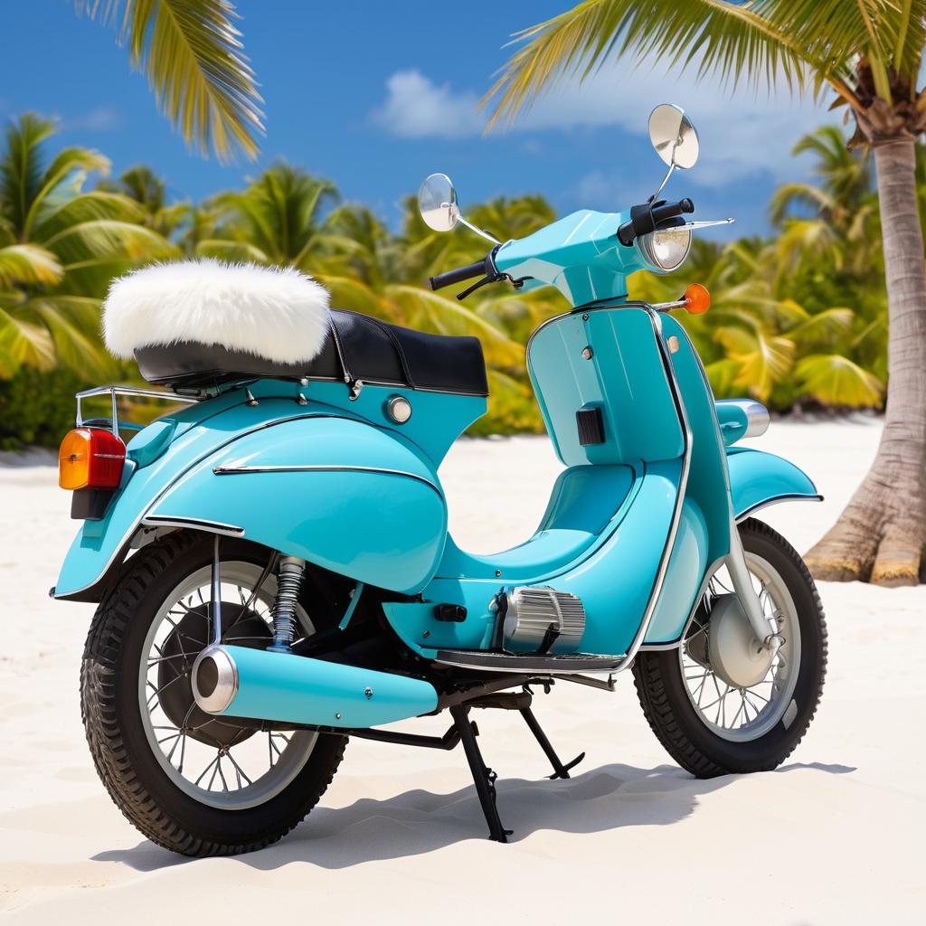 Tropical Classic Moped with Faux Fur