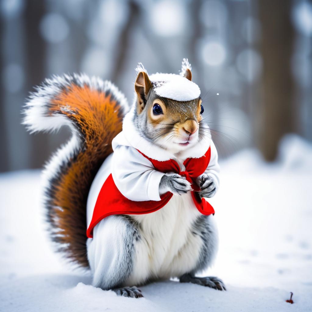 Whimsical Squirrel as Snow White