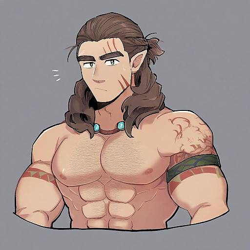 Illustration of Halsin, baldur's gate in the style of Kirai y