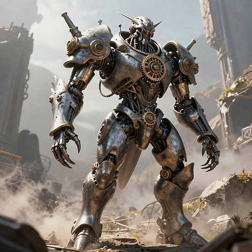 Surreal Warforged Mechanical Fantasy