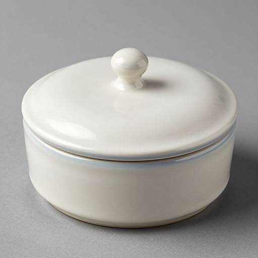 Ceramic Sewing Box with Pincushion Lid
