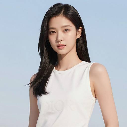 Radiant Korean Beauty in Sunlit Studio