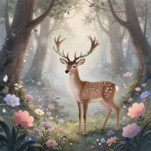 Whimsical Magical Forest at Dawn