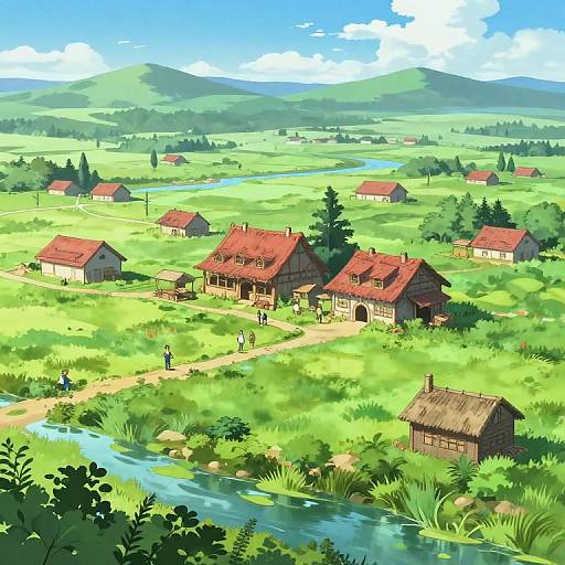 Fantasy Renaissance Anime Farm Scenery