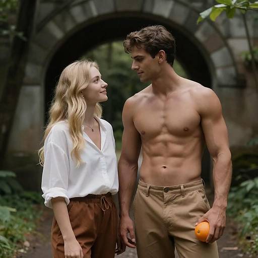 Couple in Nature: Strength and Serenity