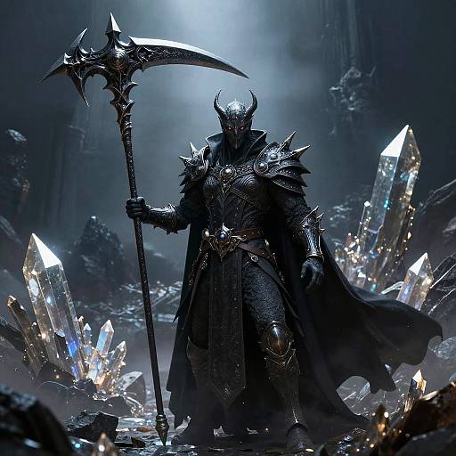 Ashen Lich-King in Crystalline Wasteland