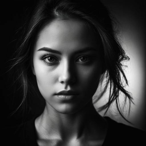 Black and White Portrait of Woman