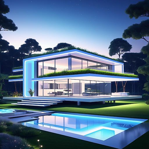 Futuristic Modular Home with Smart Features Futuristic Modular Home with Smart Features