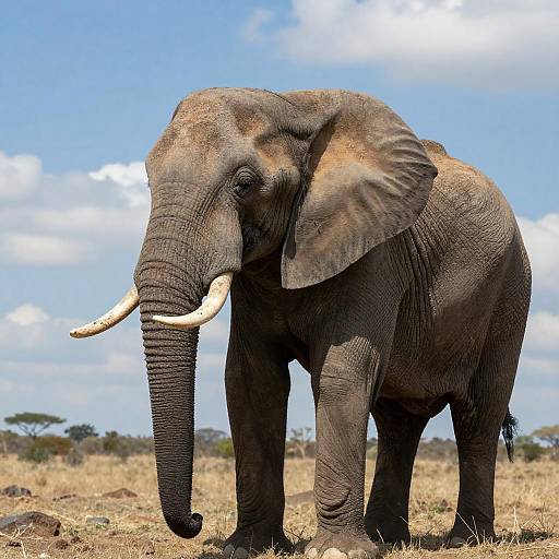 Majestic Elephant in Sunny Savannah