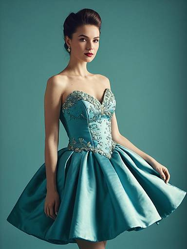 Cinematic Photorealistic Mini Ballgown Portrait