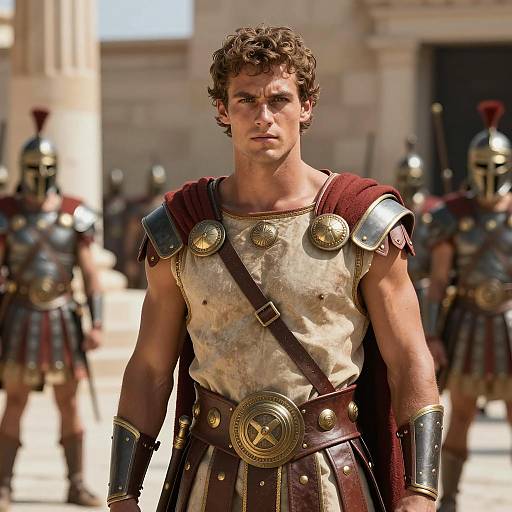 Young Spartan Warrior in Ancient Armor