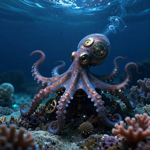 Clockwork Octopus on Bioluminescent Reefs