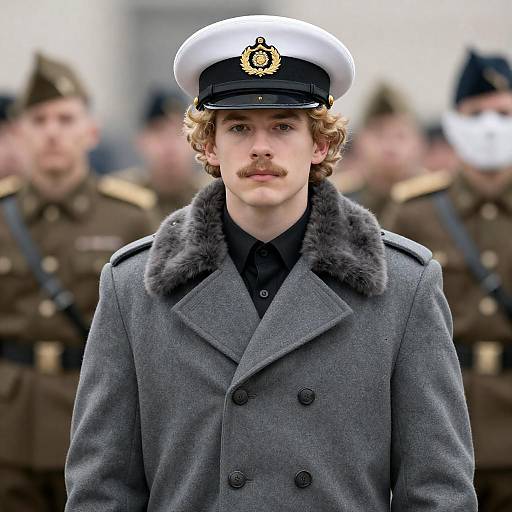 Blonde Soldier in Military Setting