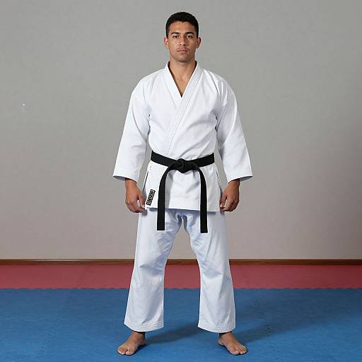 Karate Practitioner in White Kimono