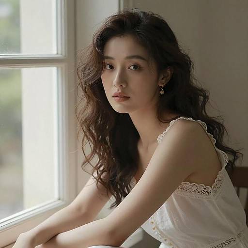 Elegant Woman by Window in Artistic Shot