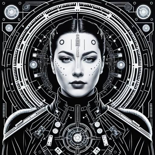 Cybernetic Non-Binary Quantum Technician Portrait