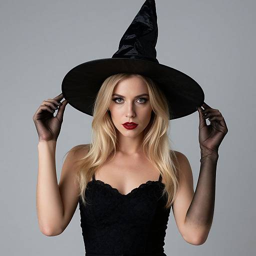 Blonde Woman in Witch Costume