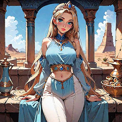 Anime Girl on Tower Balcony