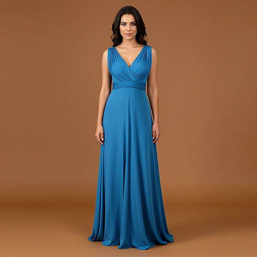 Elegant Woman in Blue Frock