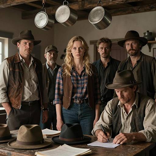 Gathering of Eight in a Rustic Setting