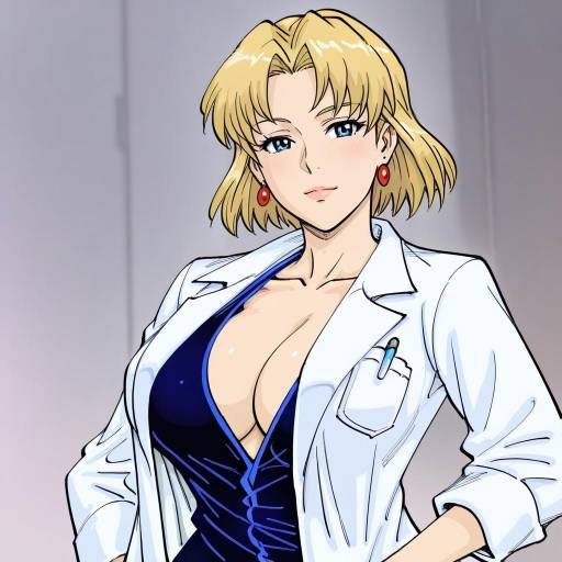 Illustration of Akagi ritsuko, neon genesis evangelion in the style of Bb (baalbuddy)