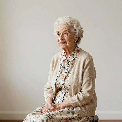 Elegant Elderly Woman in Vintage Attire