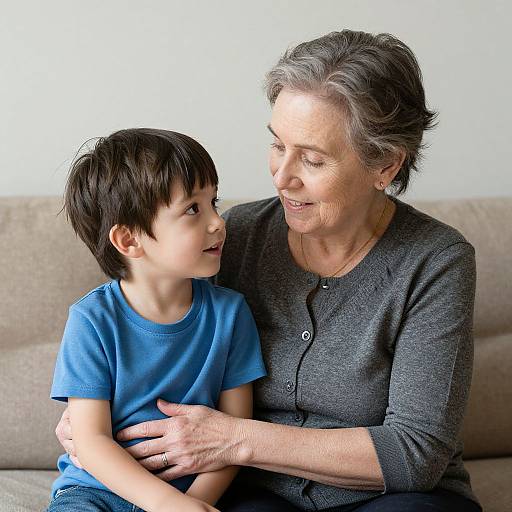 Elderly Woman with Grandson