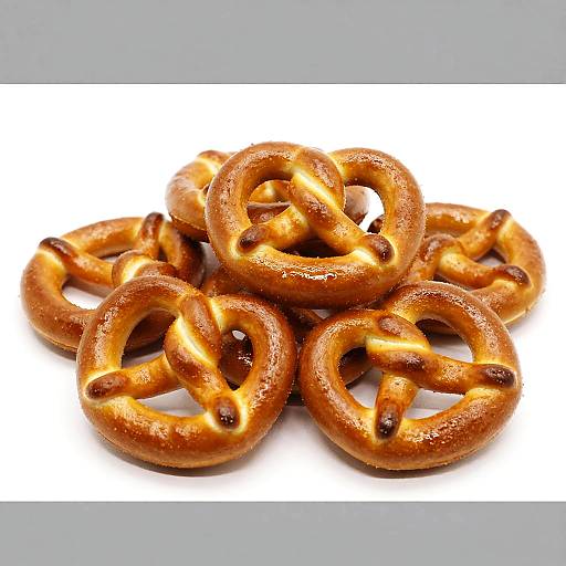 Close-Up of Glossy Golden Pretzels