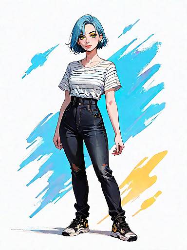 Casual Contemporary Woman in Stripes