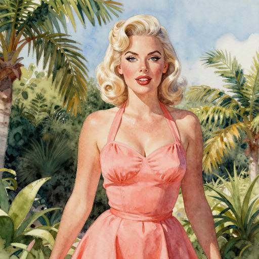 Retro Pin-Up in Tropical Garden