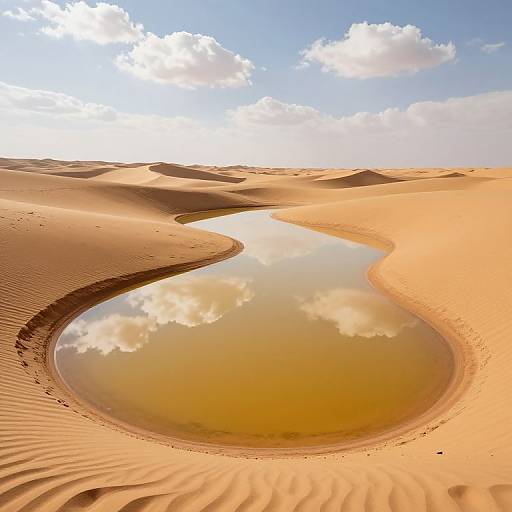 Golden Serpentine Desert Oasis